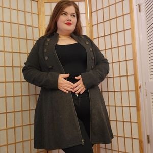 Torrid Gray Military Peacoat size 1
